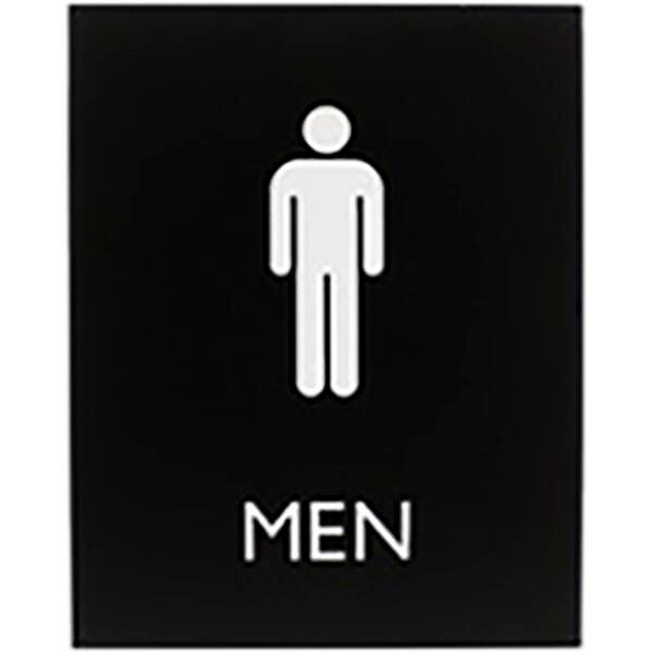Lorell Restroom Sign, 8.5 x 6.4 x 0.8 Inches, Black, Item Number 2025897